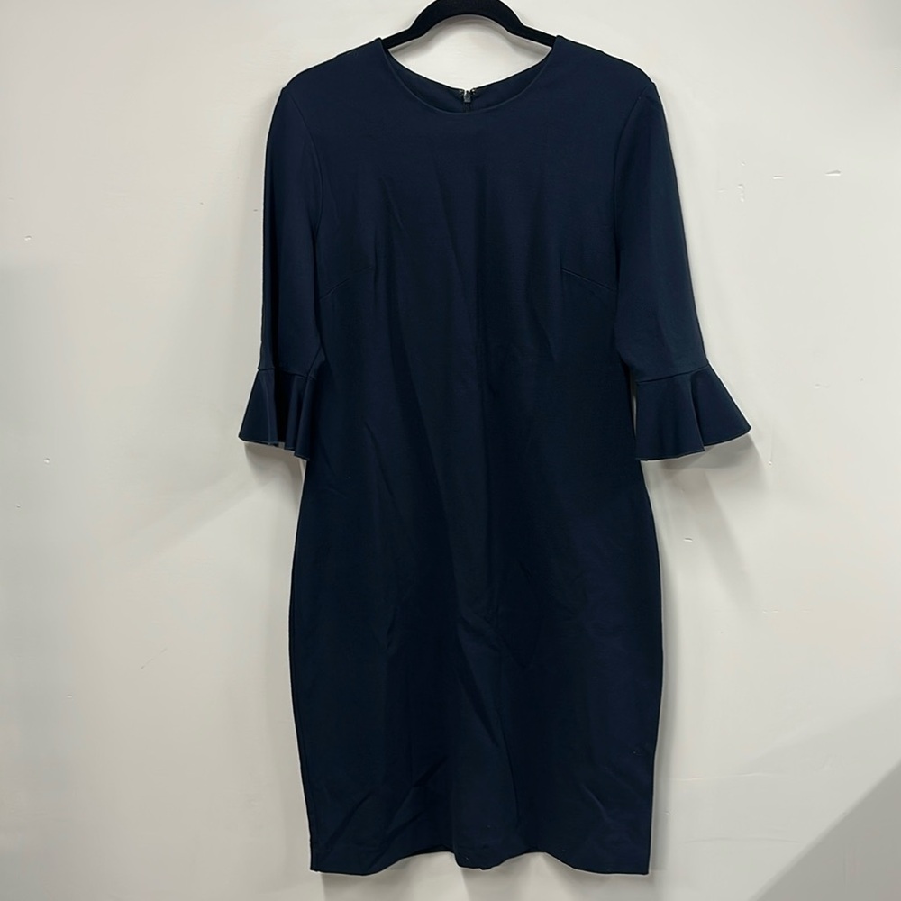 Banana Republic navy blue dress bell sleeve 12